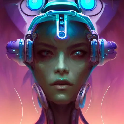 Image similar to a portrait of a beautiful cybernetic shaman, cyberpunk concept art by pete mohrbacher and wlop and artgerm and josan gonzales, digital art, highly detailed, intricate, sci-fi, sharp focus, Trending on Artstation HQ, deviantart, unreal engine 5, 4K UHD image