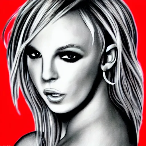 Prompt: Badly drawn Brittany spears fan art