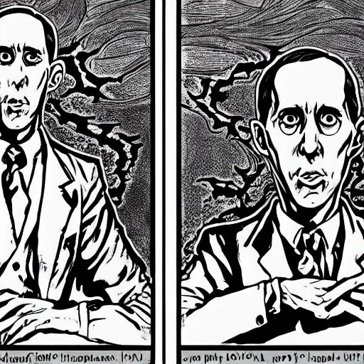 Image similar to howard philips lovecraft in the style of junji ito, junji ito, award winning