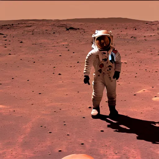 Prompt: first man to step foot on mars