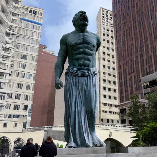 Image similar to giant roman statue of bernie sanders