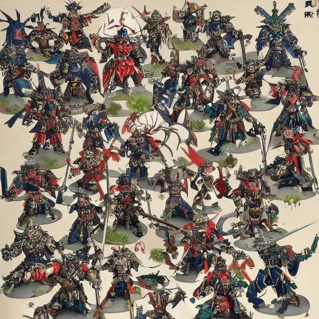 Image similar to Warhammer in japanese art style