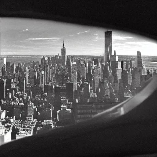 Prompt: view of New York from a portal to the Hell