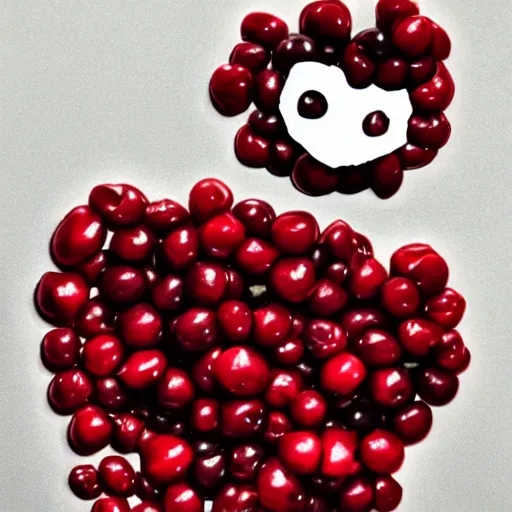 Image similar to sad Man made of Cherries