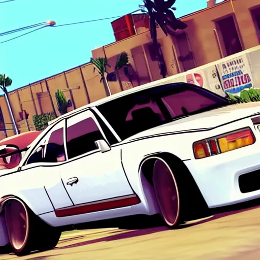 Image similar to cartoon gta V style, car