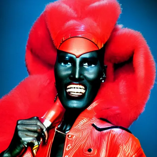 Prompt: grace jones as a space pirate