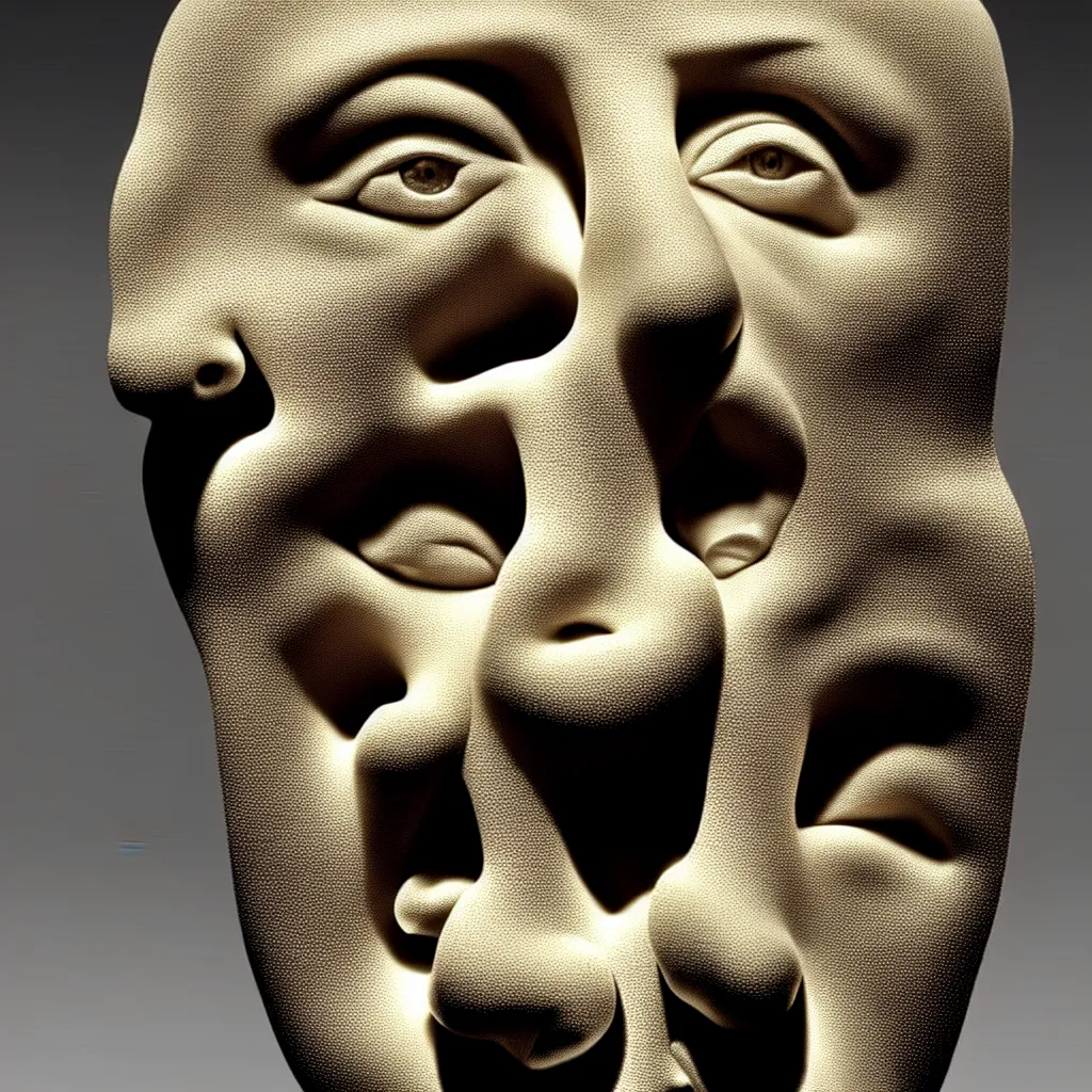 Image similar to sculpture of salvador dali head by jaume plensa, art exhibition, highly detailed. sharp focus. very lifelike beautiful organic forms