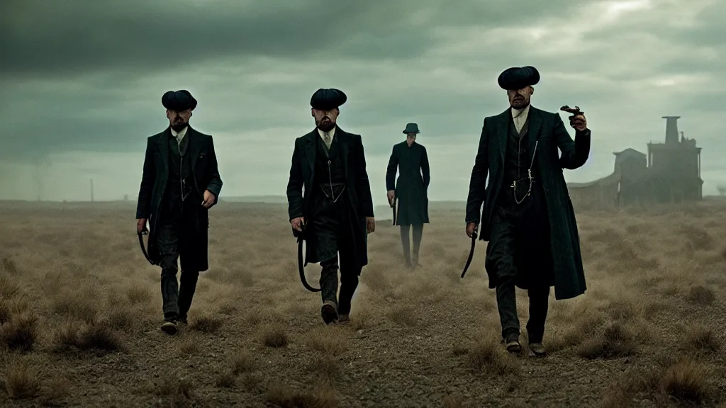 Image similar to the prickly pear peaky blinders film still from the movie directed by denis villeneuve with art direction by zdzis