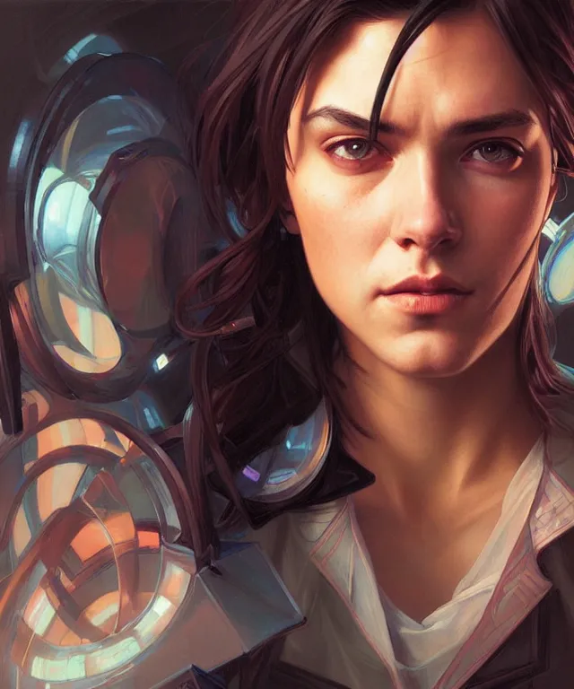 Image similar to Hacker man portrait hacks computer, highly detailed, digital painting, artstation, concept art, smooth, sharp focus, illustration, art by artgerm and greg rutkowski and alphonse mucha