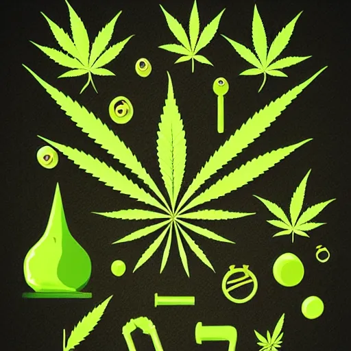 Prompt: cannabis paraphernalia, petros afshar