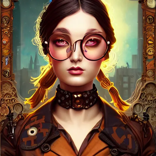 Image similar to Lofi steampunk portrait Pixar style by Tristan Eaton Stanley Artgerm and Tom Bagshaw, high detail.
