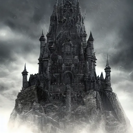 Image similar to full body pose, hyperrealistic photograph of the black castle of rotbog swamp, dim volumetric lighting, 8 k, octane beautifully detailed render, extremely hyper detailed, intricate, epic composition, cinematic lighting, masterpiece, trending on artstation, very very detailed, stunning, hdr, smooth, sharp focus, high resolution, award, winning photo, dslr, 5 0 mm