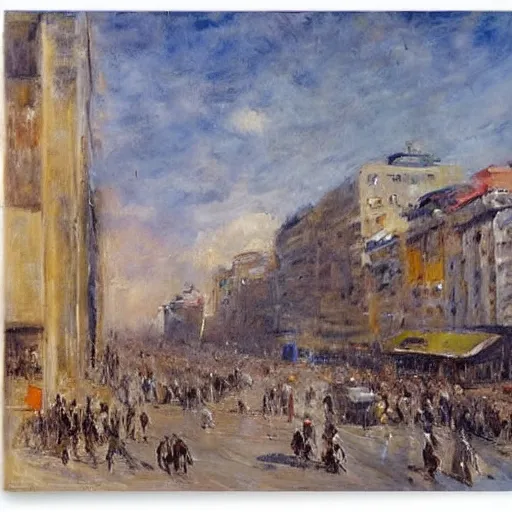 Image similar to avenida paulista painted by eugene boudin
