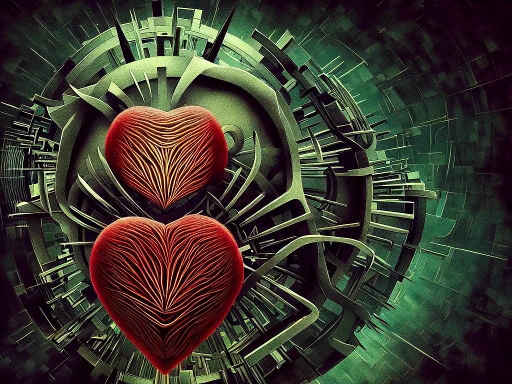 Image similar to highly detailed photo of center of the heart, trending on deviantart, neo surrealism, sharp focus, a lot of little details, octane, masterpiece, art by max ernst