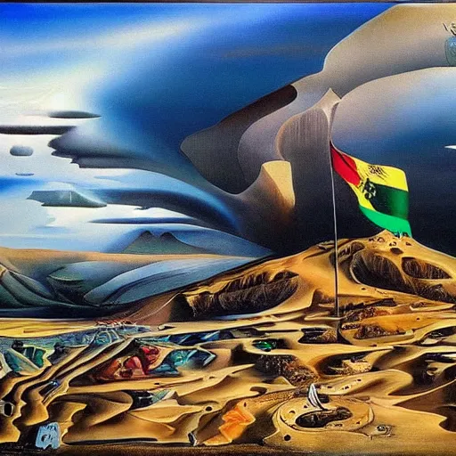 Image similar to kurdistan painted by salvador dali, highly detailed, insanely intricate, award winning art, trending on artstation