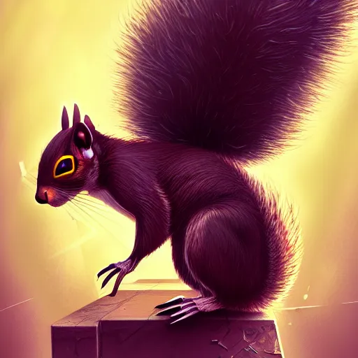 Image similar to cyberpunk squirrel, cyborg, intricate, digital painting, artstation, intricate, concept art, smooth, sharp focus, unreal engine