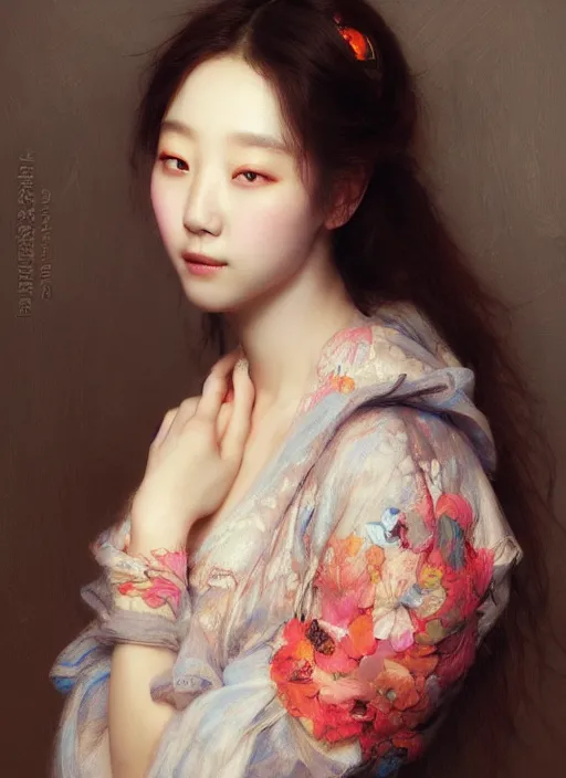 A beautiful portrait of Park Shin-hye, digital art by | Stable