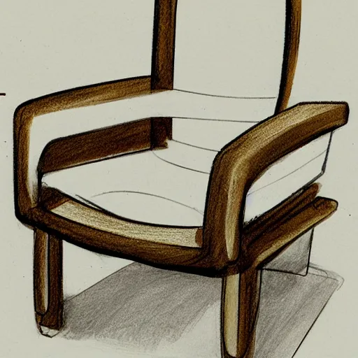 Prompt: a banana - shaped chair, design draft, sketch