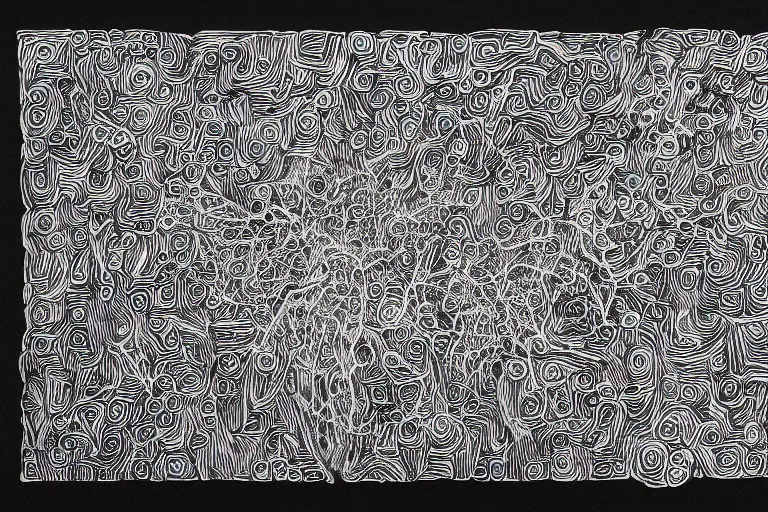 Image similar to depiction of alzheimer on black paper by laura footes, pen and paper, ink sketch, intricate, hyper detailed