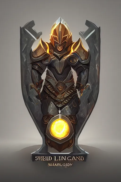 Image similar to shield fantasy epic legends game icon stylized digital illustration radiating a glowing aura global illumination ray tracing hdr fanart arstation by ian pesty and katarzyna da „ bek - chmiel