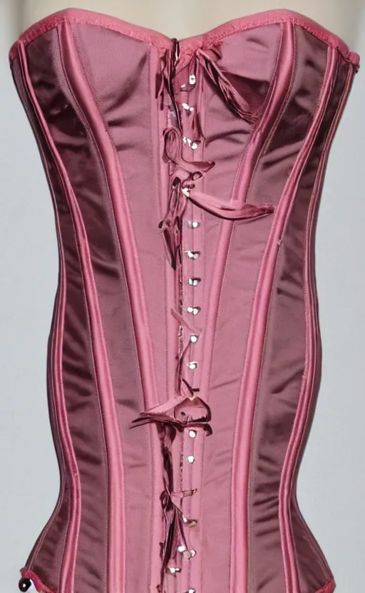 Image similar to pierced corset with pink ribbon rococo