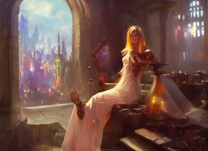 Image similar to medieval cyberpunk by vladimir volegov and alexander averin and delphin enjolras and daniel f. gerhartz