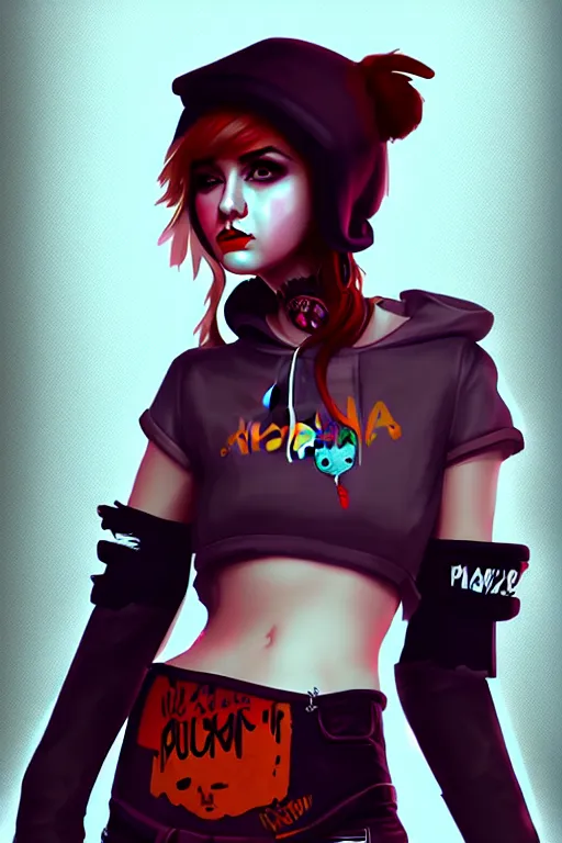 Image similar to a cute girl punk inspired by art Artstation Alena Zmienko, sketch, photoshop