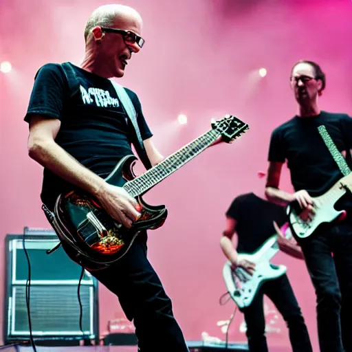 Prompt: Bad Religion performing on stage