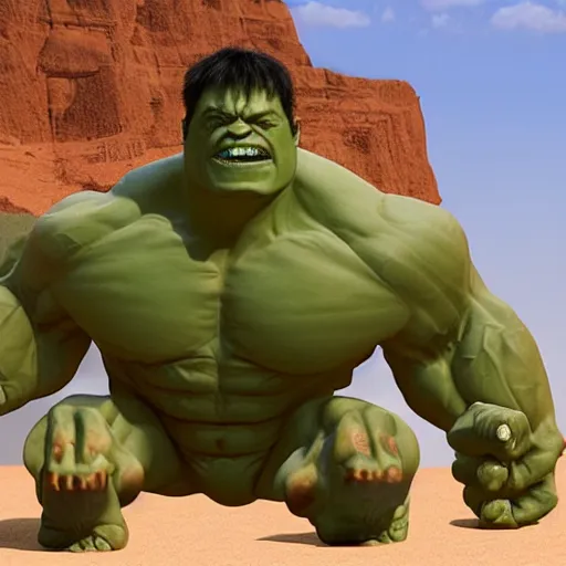 Prompt: The hulk’s skeleton found in the desert