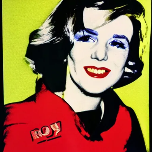 Prompt: andy warhol's campbell's soup painting by Roy Lichtenstein