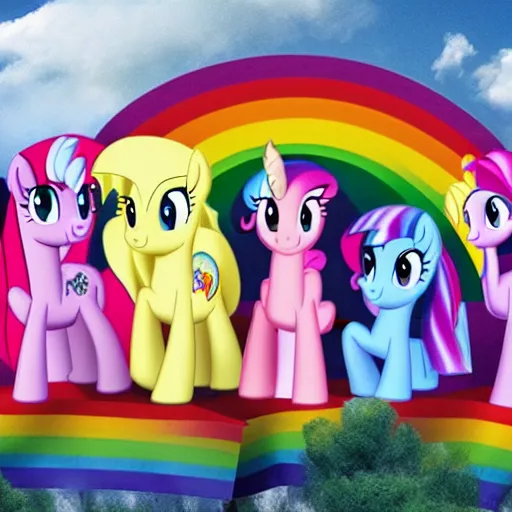 Image similar to the mane six go to pride, my little pony, pride month