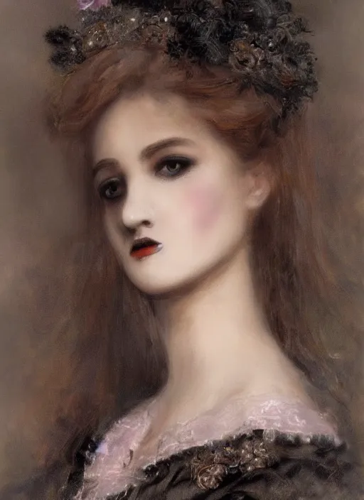 Prompt: gothic princess closeup face portrait. by william - adolphe bouguerea highly detailded