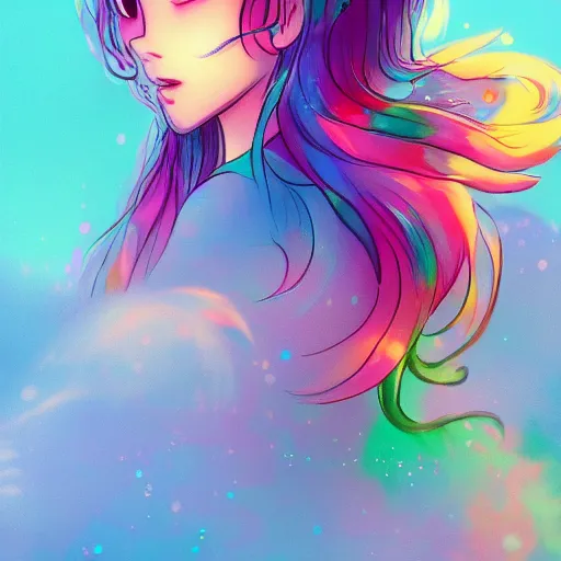 Prompt: a beautiful disney styled character, dew, water drops, ultra detailed, sunrise, portrait, hyper colorful, trending on artstation, by studio ghibli