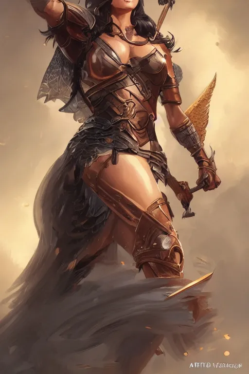 Image similar to amazon valkyrie athena, d & d, fantasy, portrait, highly detailed, headshot, digital painting, trending on artstation, concept art, sharp focus, illustration, art by artgerm and greg rutkowski and magali villeneuve