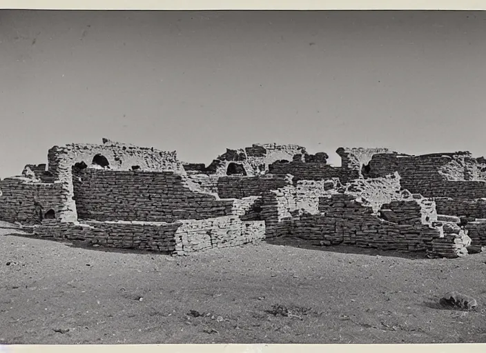 Prompt: antique photo of sprawling hopi pueblo ruins, albumen silver print, Smithsonian American Art Museum.