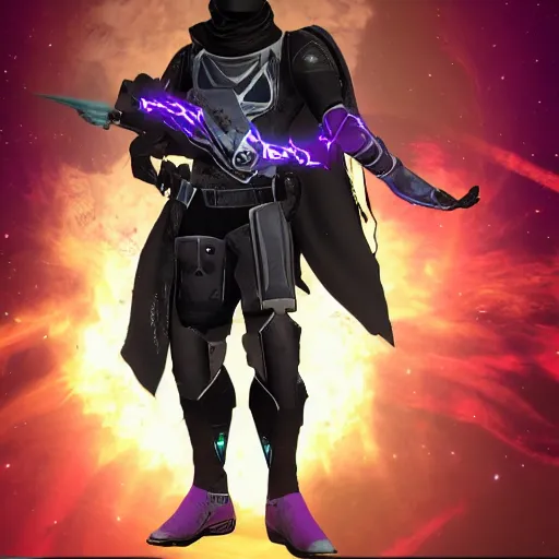 Image similar to destiny 2 warlock in a digital artstyle