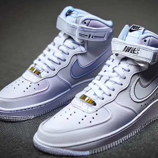 Prompt: nike airforce 1 made of diamond stones,