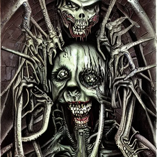 Image similar to zombie apocalypse by h. r. giger, detailed