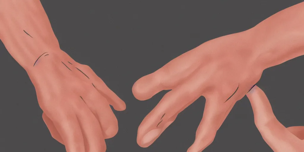 Image similar to ultra realistic hands closeup cartoon character strip