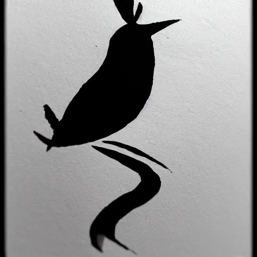 Prompt: zen bird ink
