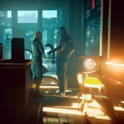 Image similar to ripper doc surgery tragedy. low light. diffuse ambience. Cyberpunk 2077. CP2077. 3840 x 2160