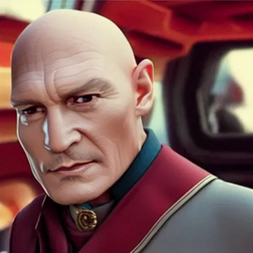 Image similar to johnny depp as captain picard