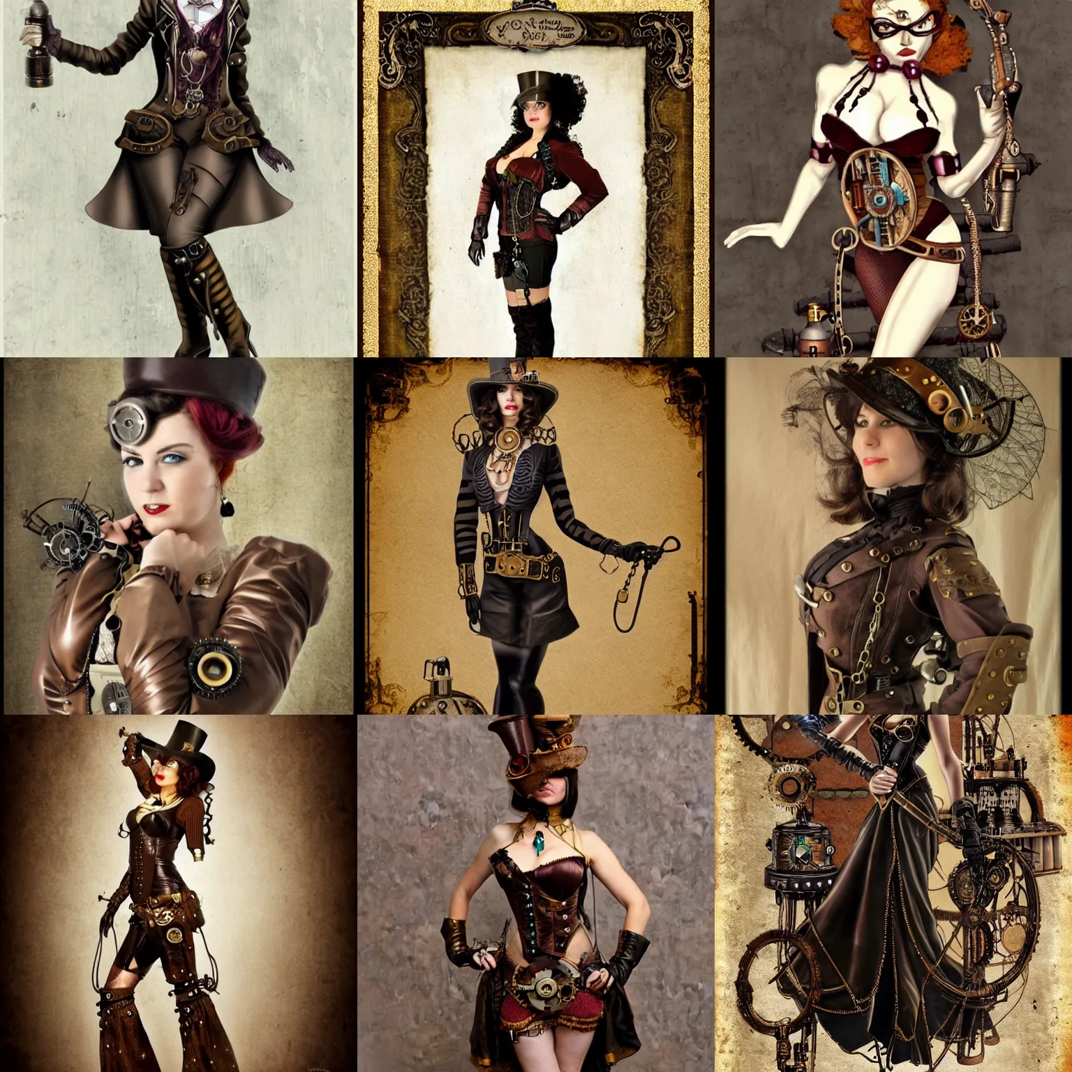 Prompt: steampunk woman,