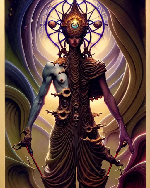 Image similar to the juggler tarot card, fantasy character portrait made of fractals, ultra realistic, wide angle, intricate details, the fifth element artifacts, highly detailed by peter mohrbacher, hajime sorayama, wayne barlowe, boris vallejo, aaron horkey, gaston bussiere, craig mullins