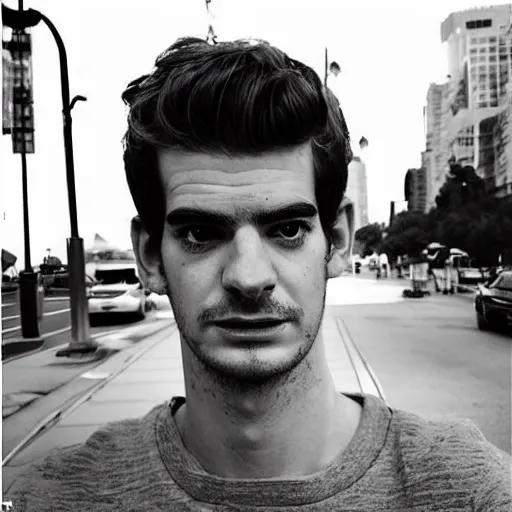 Image similar to “a realistic detailed photo of a guy who is an attractive humanoid who is half robot and half humanoid, who is a male android, Andrew Garfield, shiny skin, posing like a statue, blank stare”