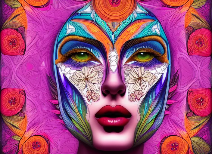 Image similar to symmetry portrait of floral borderlands 3 psycho intricate elegant highly detailed digital painting arts