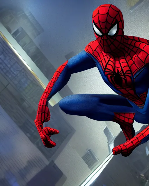 Image similar to photorealistic, hyperdetailed photograph of black spider - man suit with gold webbing by insomniac games