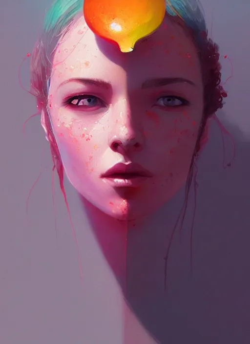 Prompt: a post - minimalism portrait of a new fruit with very delicious vibrant color scheme, highly detailed, in the style of romanticism, cinematic, artstation, moebius, greg rutkowski