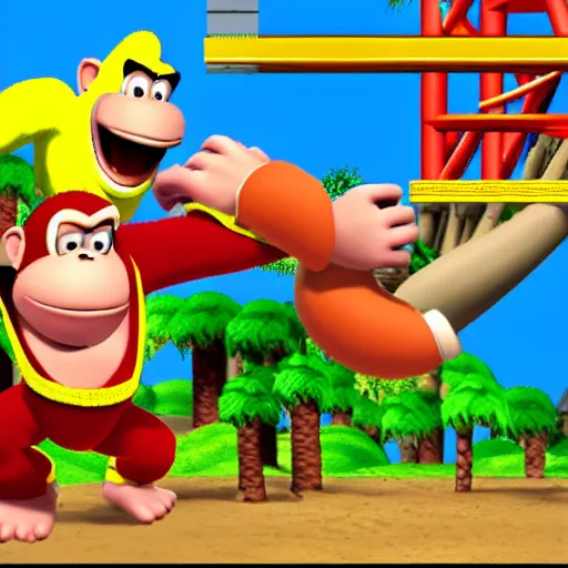 Image similar to Donkey Kong slips on a banana, Nintendo Power in-game screenshot