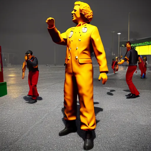 Image similar to ronald mcdonald cal of duty 3 rd person, render